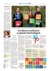 Oktober-Ausgabe der Landeszeitung Lüneburg zum Zukunftsstadt Experiment "Bunt ist das neue grün"